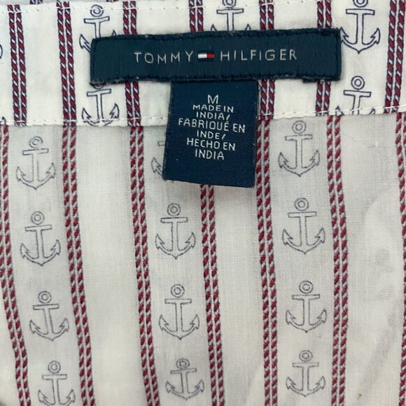 Tommy Hilfiger White and Blue Anchor Patterned 3/4 Length  - Size Medium - Picture 6 of 6